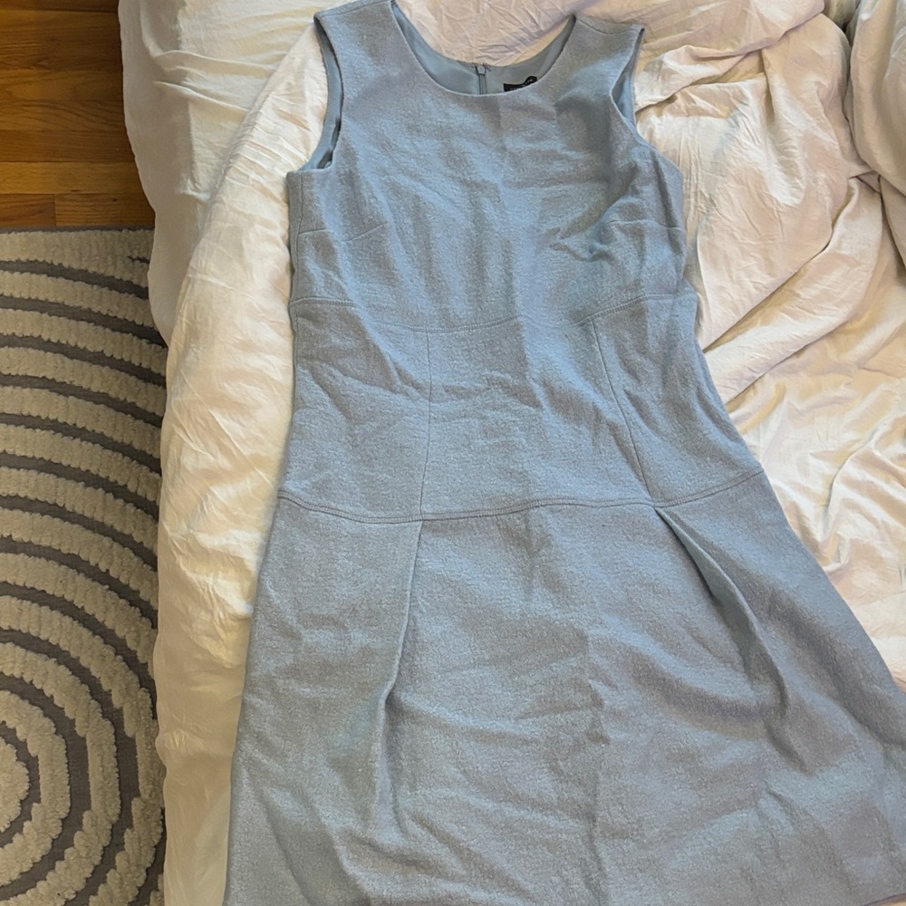 Ann Taylor Blue Sleeveless Sheath Midi Dress